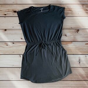 Black Drawstring Waist Dress